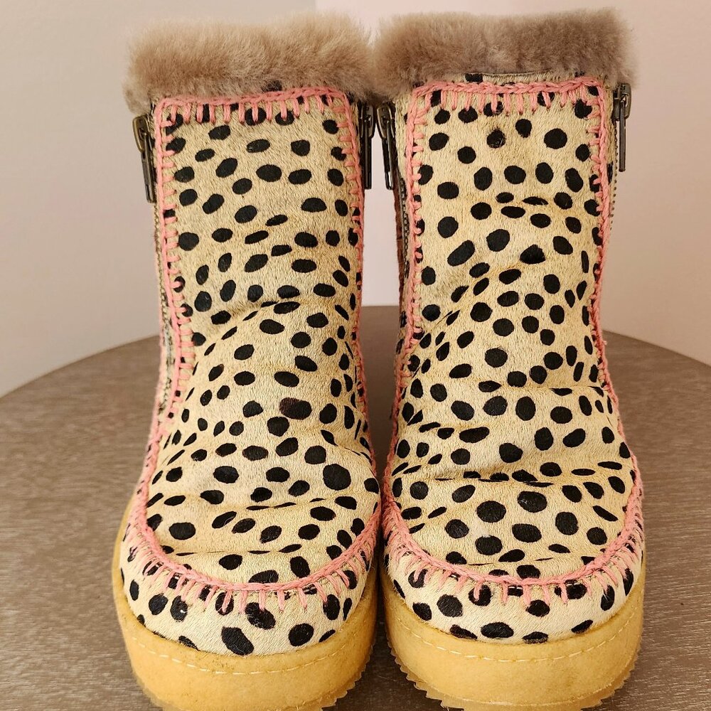 Setsu Crochet Side Zip Ankle Boot Cheetah